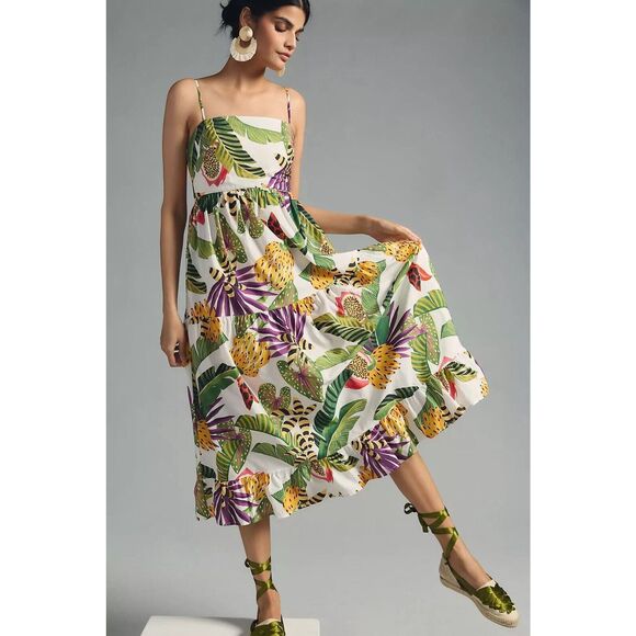 farm rio striped forest maxi dress NWT Anthropologie Farm Rio Striped Forest Maxi Dresssize XL